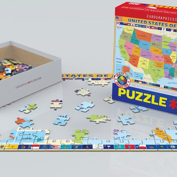 New sealed Eurographics 200pcs Puzzle-- Map of the USA - Picture 2 of 12